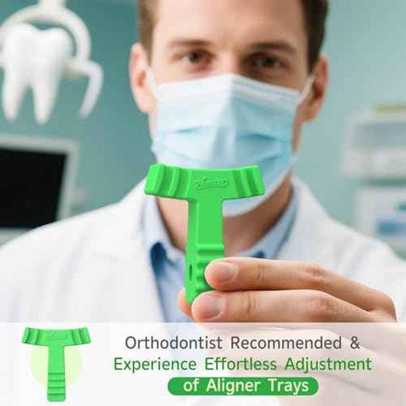 2 Pcs Chewies for Invisalign Aligners, Orthodontic Aligner Chewies Chompers Aligner Trays Seaters Durable Medical Grade Silicone Compatible with Invisible Braces (Green)