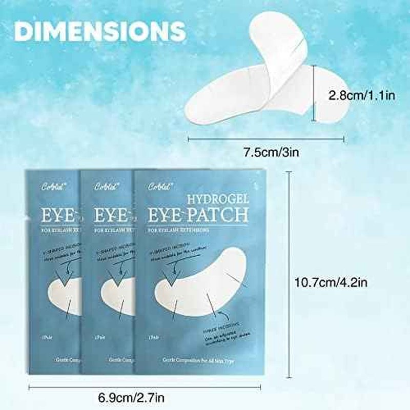 C. ARTIST 100 Pairs V-Shaped 100% Natural Eyelash Extension Under Eye Gel Pads Kit, Hydrogel Eye Patches with Collagen & Aloe Vera, Eyelash Extension Supplies Tools, Lash Tech Supplies