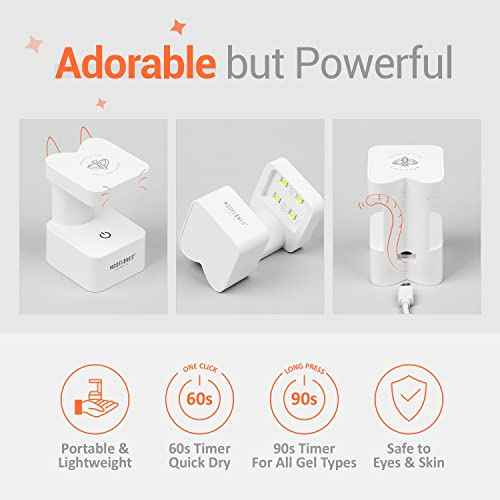 modelones Mini UV Light for Gel Nails, UV Nail Lamp, Nail Light with 2 Timers for Fast Curing Gel Polish Nails Extension, Portable LED USB Flash Cure Lamp for Travel