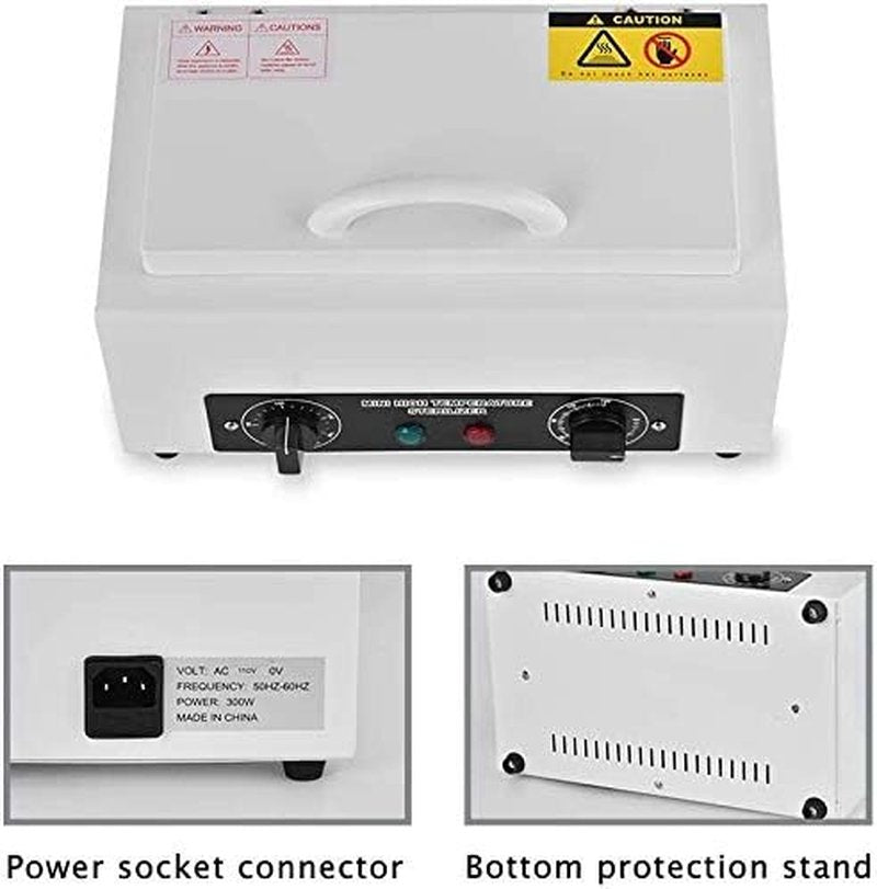 300W Heat Sterilizer Disinfection Box - Timer for Manicure & Pedicure | Ideal for Salon & Spa Metal Tools