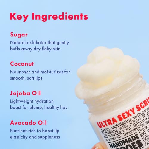 100% Natural Lip Scrub Vegan Conditioning Coconut Lip Exfoliator Gentle Exfoliant Sugar Lip Polish and Lip Exfoliator Scrubber for Chapped and Dry Lips (Lip Scrub and Mask Gift Set)