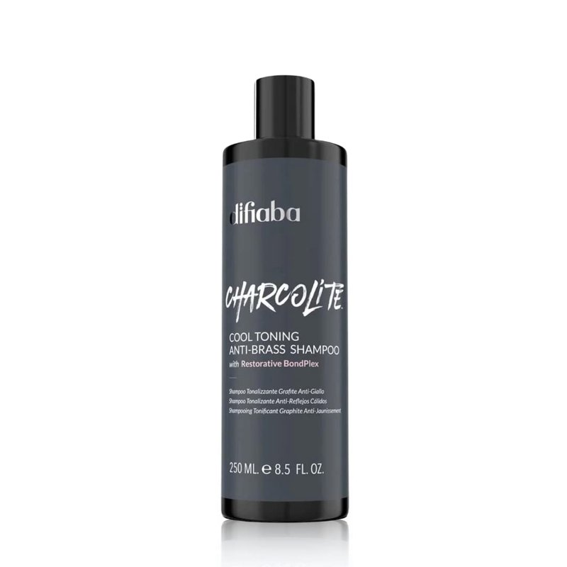 Charcolite Cool Toning Shampoo 250ml | Natural Anti-Yellow Shampoo with Activated Charcoal & Graphite | For Blonde, Bleached, Grey or Platinum Hair | Purple Shampoo Alternative | Sulfate-Free Toner