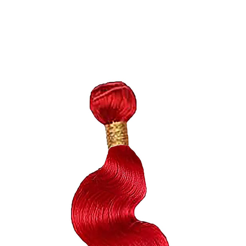 Red Human Hair Bundles Red Body Wave Bundles Hair Weave 32 Inch 8A Brazilian Virgin Remy Hair 1 Bundle Double Weft Soft Real Human Hair Extensions