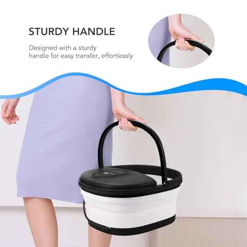 2025 Collapsible Foot Spa Bath with Massage Roller and Jets, Red Light, Pedicure Tool, Feet Soaking Tub for Stress Relief & Soft Feet, Gift for Mom and Dad