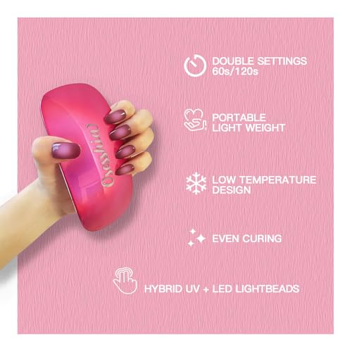 Semi Cured Gel Nail Strip Starter Kit, (Include 60 Pcs Nails Stickers, 1 UV Lamp and Nail Tools), Glaze Wraps, Long Lasting Polish Strips, Salon Quality Halloween Kit