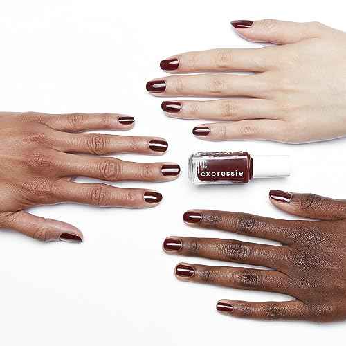 essie expressie Quick-Dry Vegan Nail Polish, Not So Low-Key, Blackened Burgundy, 0.33 Ounce