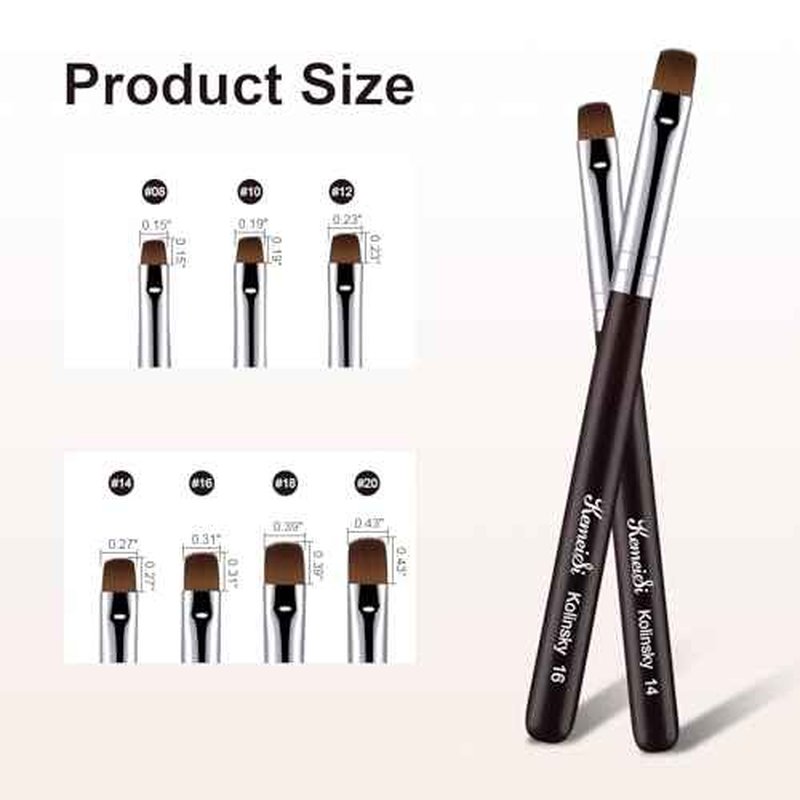 Nail Brush for French Tip, Clean Up Brush for Gel Polish Dual-Use Brush with Wooden Handle for Acrylic/Polygel/Builder Gel #8
