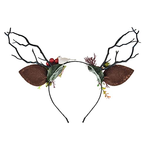 TOECWEGR Christmas Reindeer Antlers Headband Hair Clips Hair Hoop Girl Holiday Beauty Headdress