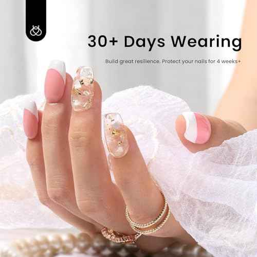 Beetles Builder Gel for Nails,0.51 oz 8 in 1 Clear Builder Strengthener Gel Enhancement Nail Building Nail Apex for Beginners & DIY Fall Halloween Nails Salon Manicure,LED & UV Lamp Needed