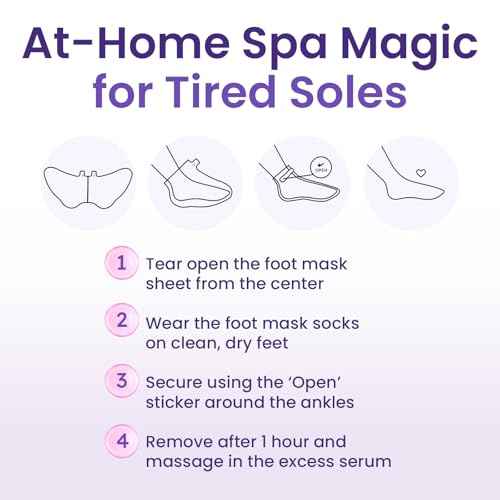 Foot Peeling Mask (6 pairs) Exfoliating Foot Mask for Dry Cracked Feet with Lavender & Shea Butter, Dead Skin & Callus Remover for Feet, Exfoliating Socks for Women & Men, One Size Fits Most