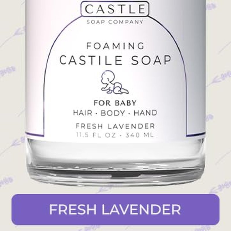 Foaming Baby Castile Soap - Nourishing Coconut Oil Formula for Newborns | Hydrating Foam | 11.5 oz | Fresh Lavender