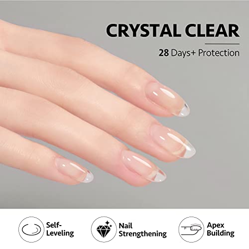 GAOY Clear Builder Gel for Nails, 16ml Nail Strengthener in a Bottle, Nail Extension Hard Gel, Soak Off Long Lasting UV Light Cure, Base Coat Top Coat Needed
