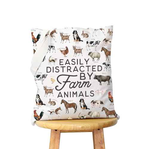 WCGXKO Dairy Farm Gift: Animal Lover Canvas Shopping Bag Tote