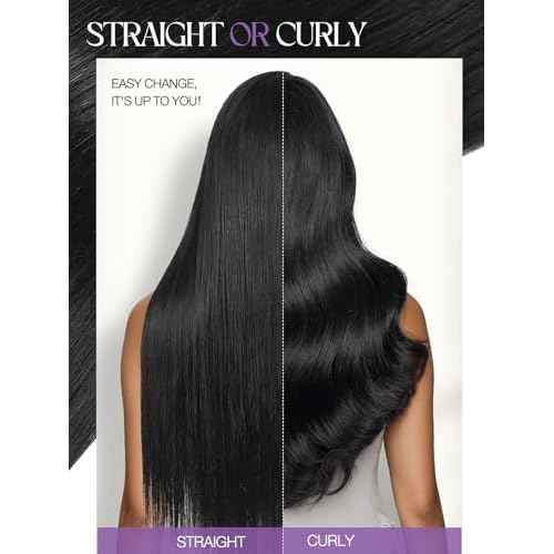 WIGER 28 Inch Straight Lace Front Wigs Long Nature Black Synthetic Heat Resistant Cosplay Wig For Women Pre Plucked Glueless Wig for Halloween Costume Girl Party Hair