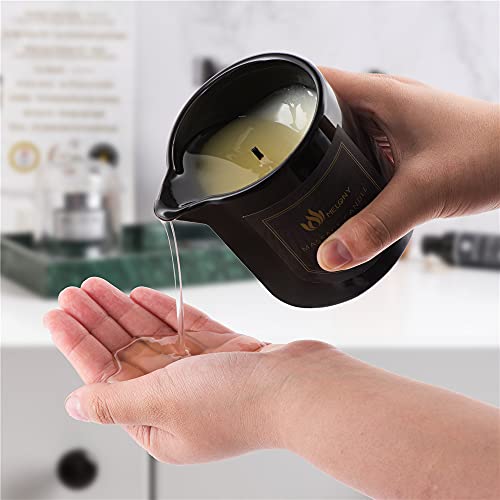MELONY Massage Oil Candle for Pure Relaxation- 8.1 oz- Moisturizing Essential Oil Body Massage Candle for Home Spa- Amazing Gift for Women & Men (BlackBerry & Bay)