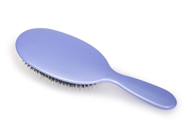 Natural Mixed Boar Bristle Hair Brush for Women & Kids - Luxury Lavender Design | 23.5 cm for Wet & Dry Hair Detangling