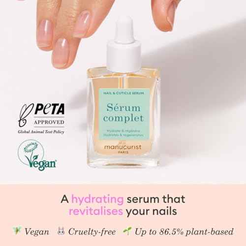 Manucurist - Complete Serum, Care for Damaged Nails and Cuticles, Hydrates and Regenerates Nails which Break Easily, Non-Greasy Gel Texture, Up to 86.5% Bio-sourced, Made in France, 0.5 fl oz