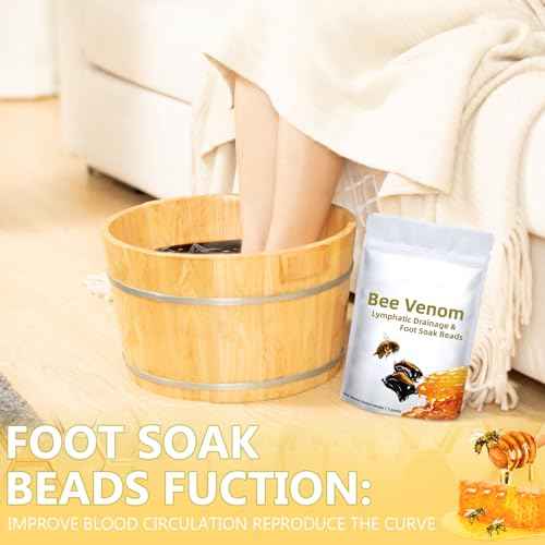 Bee Venom Foot Soak Beads, L-ymphatic Drainage & Foot Soak Beads for Foot Soaking Tub Pedicure Relief Foot (2Pack-14Pcs)