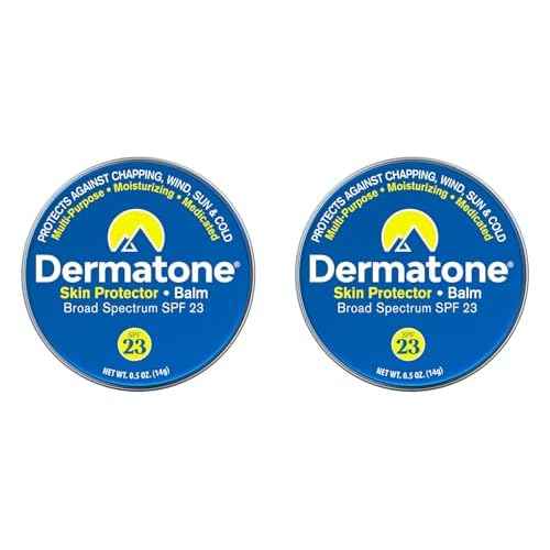 Dermatone Skin Protector Balm | Classic Tin 2-Pack Stocking Stuffer | All Year Long Skin Protection | Moisturizing | Heals & Repairs | SPF23 | Ski Balm | Advanced Skin Therapy, 0.5 oz