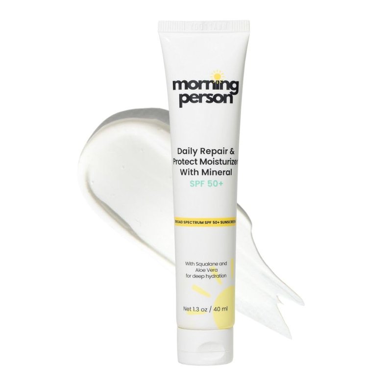 Mineral SPF 50+ Face Moisturizer - Non-Nano Zinc Oxide & Squalane | Fragrance-Free, Reef Safe | Ideal for Women 35+