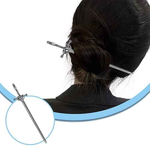 2 Pcs Vintage Girls Hair Chopsticks Comics Chinese Style Hair Pin Women Styling Hair Stick Hairpins for Long Hair, Hair Accessories (Black)