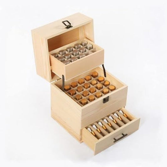 Essential Oil Storage Box Wooden Essential Oils Display Organizer Stand Holder for 15 ml Bottles Nail Polish Collection. (59 slots)