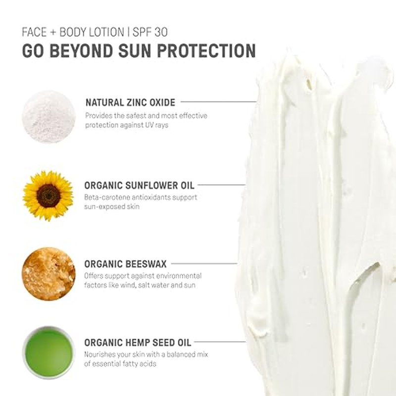 Raw Elements Face and Body Mineral Sunscreen SPF 30 Tube, Organic Sunblock Daily Protection, Non Toxic Reef Safe, Water Resistant, Cruelty Free, 3 oz (Pack of 2)