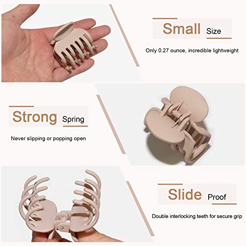 1.6" Matte Small Double Row Teeth Hair Clips for Women - Strong Hold Jaw Clamps for Thin, Fine & Thick Hair
