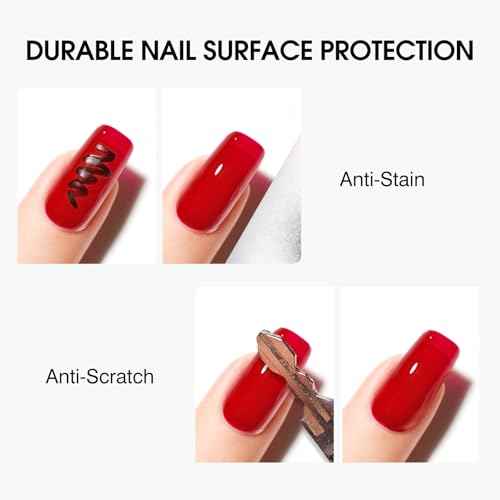 CANNI 2 Pcs No Wipe Gel Top Coat and Base Coat Set- High Gloss Shiny Long Lasting Base Top Coat Gel Nail Polish, Soak Off Nail Art Home and Professional Manicure