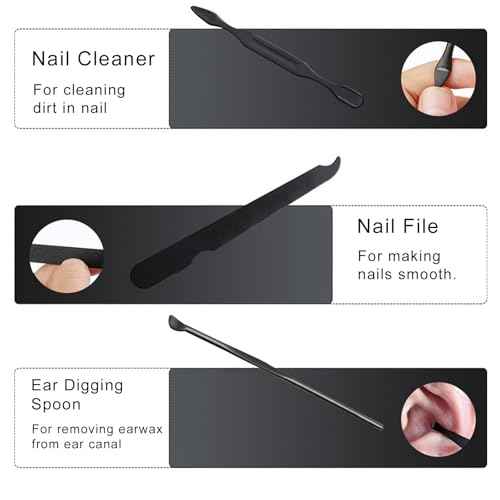 Nail Clipper & Grooming Set,10-Piece Manicure Set, Nail Care Kit with Travel Case, Ideal Christmas Gift or Stocking Filler Stuffers for Men & Women