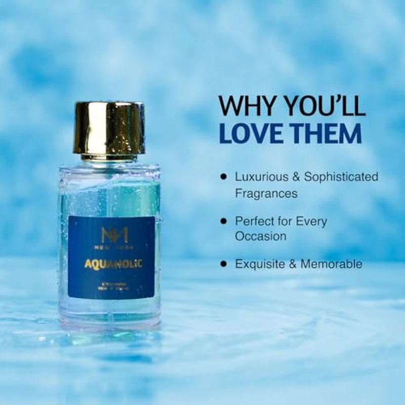 NOURISH MANTRA NM New York Aquaholic Luxury Perfume For Man and Women both-100 ml | Premium Long Lasting Fragrance Spray | With Aromatic Blend of Aquatic & Fresh Notes | Unisex Perfume
