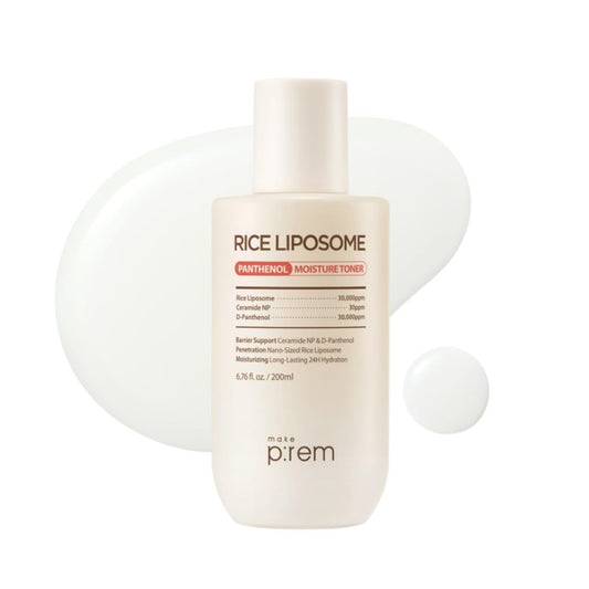 Make P:REM Rice Liposome Panthenol Moisture Toner, Lightweight Gentle Daily Skincare, Hydrating Facial Toner with Rice Liposomes, Ceramide NP & Panthenol, Korean Skin Care, 6.76 fl.oz. (200ml)
