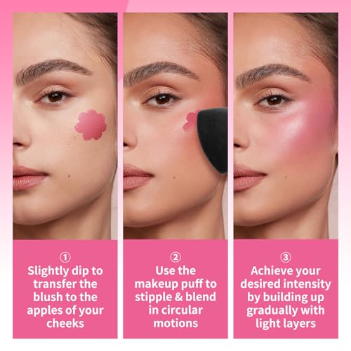 Color Nymph Liquid Blush Trio?Multi-use Stamp Blush Set for Cheeks Lips, Hydrating & Long-lasting Formula, Dewy & Natural Finish - 3-Piece Makeup Gift Set for Christmas, 100% Vegan & Cruelty-free