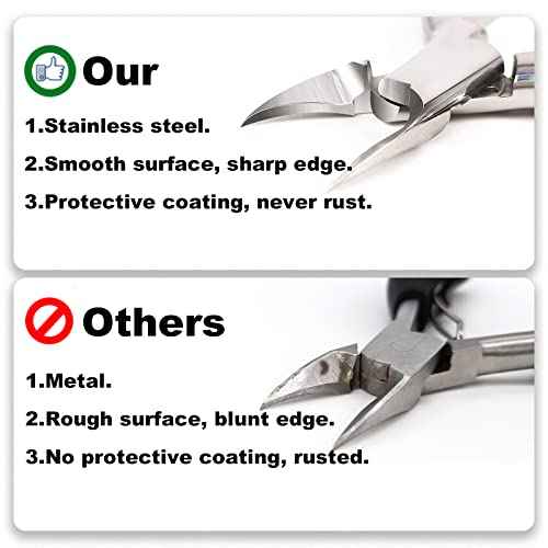 Podiatrist Toenail Clippers for Ingrown&Thick Toenails, alicates para u?as de pies, Luxury Wooden Handle Nail Clippers, Professional Toenail Cutter for Seniors, Men, Women