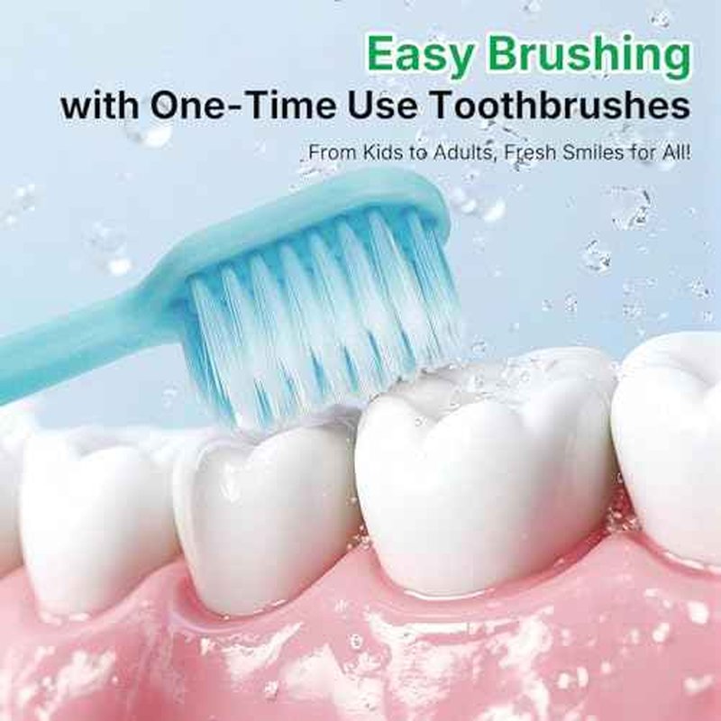 30 Pack Premium Disposable Toothbrushes Bulk ? Individually Wrapped Soft Bristle Toothbrushes for Travel, Hotel Guest, Donation, Kids, Adults ? Single Use, Family & Emergency Hygiene