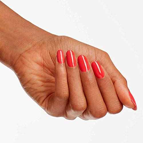 OPI Nail Lacquer Nail Polish | Opaque Bright Red Shimmer Chip Resistant Nail Polish | Fast Drying, Streak Free