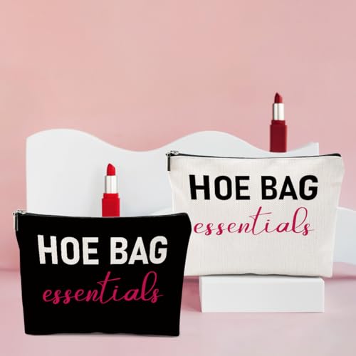 4 PCS Funny Gifts for Women Makeup Bag, Birthday Fun Hostess Gift for Women Girls Friends Cosmetic Bags Gag Gifts Girls Weekend Overnight Makeup Funny Travel Pouch, Black White