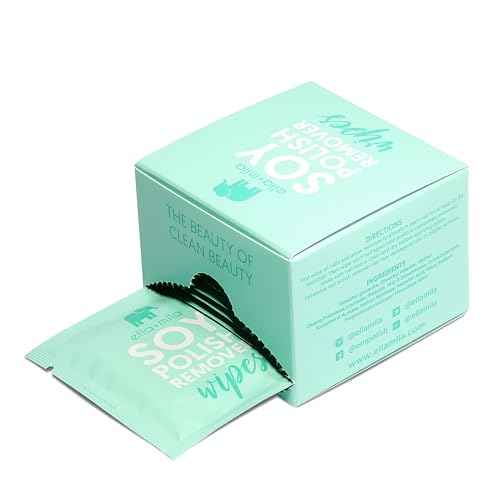 ella+mila Soy Nail Polish Remover Wipes Non-Acetone Lint Free Nail Wipes - Non-Toxic Fingernail Polish Remover - Unscented & Enriched with Vitamins A,C & E (12 Pack)