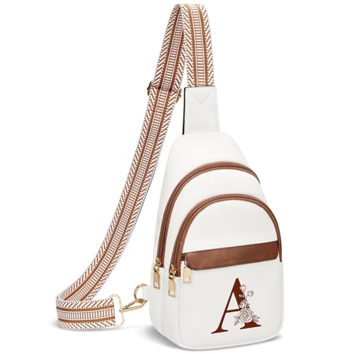 Christmas Birthday Gifts for Women Mom Wife Crossbody Bags Sling Bag Fanny Packs for Women with Initial Chest Bag