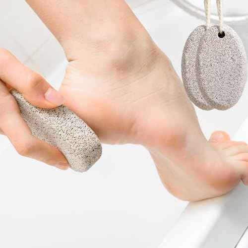 2PCS Natural Foot Pumice Stone£¬Natural Lava Pumice Stone for Feet, Foot Scrubber£¬Effective Pedicure Tools for Dead Skin and Callus Removal (Grey)