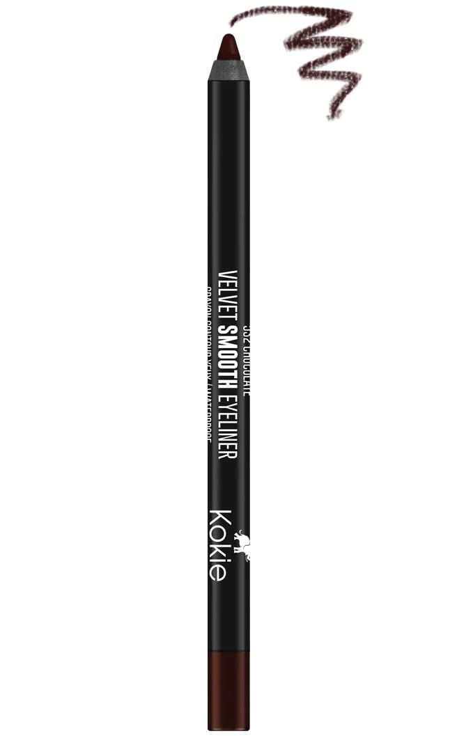 Kokie Cosmetics Waterproof Velvet Eyeliner Pencil - Rich Chocolate, 0.042 Oz | Smooth Application