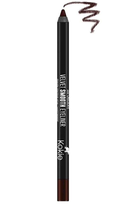 Kokie Cosmetics Waterproof Velvet Eyeliner Pencil - Rich Chocolate, 0.042 Oz | Smooth Application