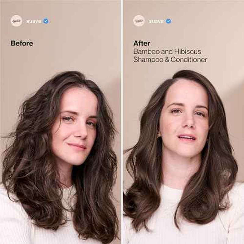 Suave Bamboo & Hibiscus Volumizing Conditioner, for Fine and Flat Hair, Salon Proven System for Boosting Hair Volume and Body, 12.6 oz