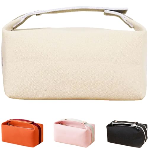Travel Makeup Bag, Waterproof Canvas Cosmetic Bag Make Up Organizer Case for Women, Large Toiletry Bag Skincare Pouch for Toiletries Accessories Brushes