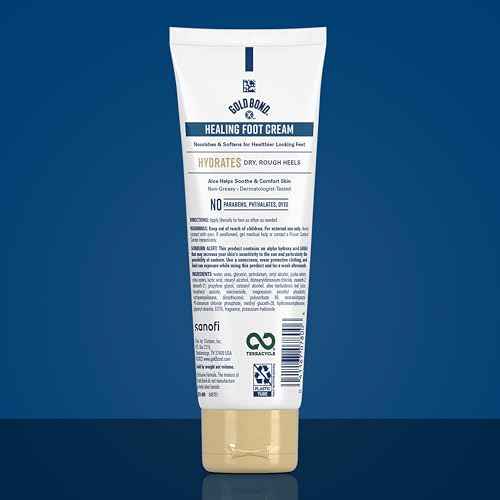 Gold Bond Healing Foot Cream 4 oz, With Aloe, Nourishes & Softens For Healthier Looking Feet