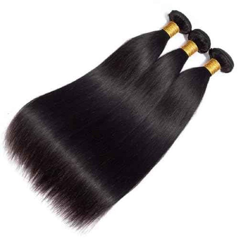 Straight Bundles Human Hair Brazilian Virgin Human Hair Bundles 16 16 16 Inch 100% Unprocessed Straight Hair Double Weft Deals Human Hair Extensions Natural Black