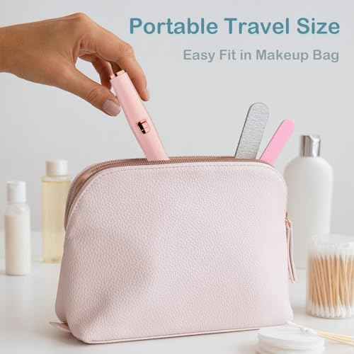 Eyebrow Facial Trimmer for Women - 2 in 1 Rechargeable Face Eye Brow Shaver - Face Remover Peach Fuzz Painless Facial Removal Built-in LED Light for Lips Arm Nose Hair Bikini Line Body (Pink)