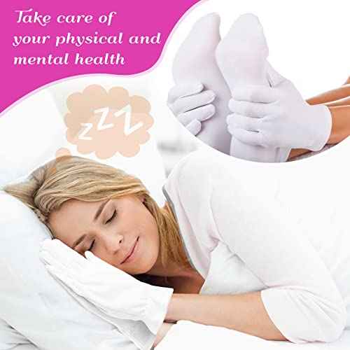 Paxcoo 12 Pairs XL White Cotton Gloves for Dry Hand Moisturizing Cosmetic Eczema Hand Spa and Jewelry Inspection