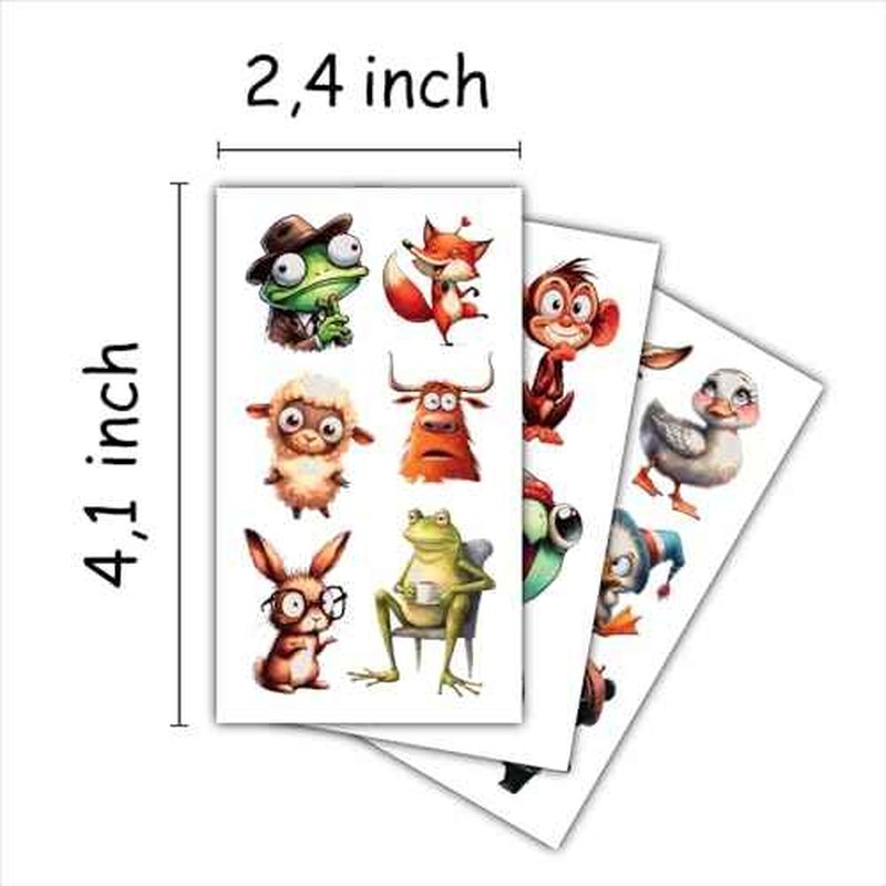 Temporary Tattoos - 30 Sheets Tattoos (Cute Animals)