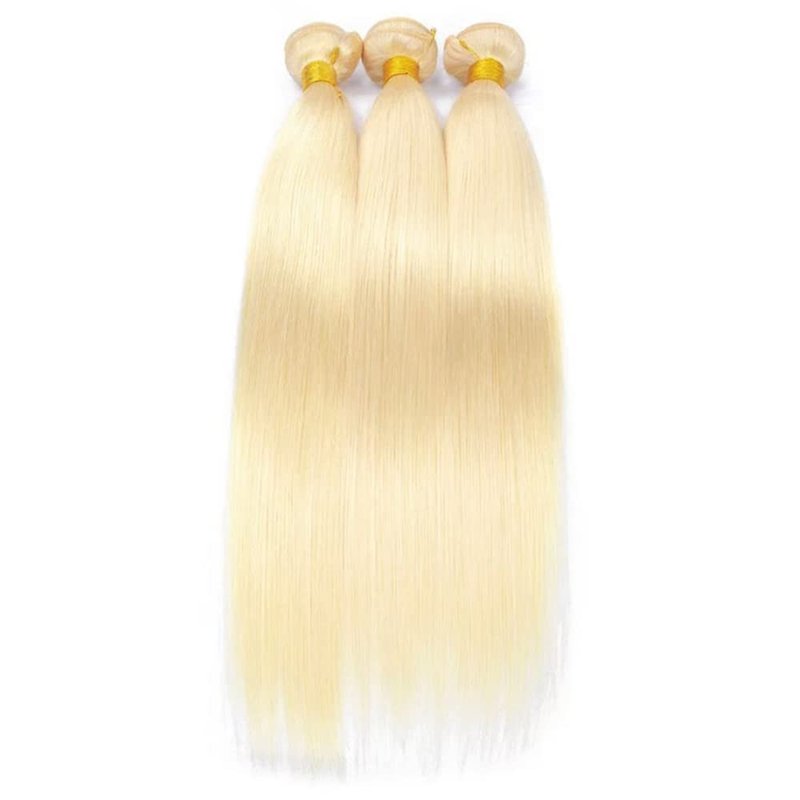 613 Straight Bundles Honey Blonde Human Hair Bundles Grade 8A Brazilian Remy Hair Weaves Extensions For Women 8 10 12 Inch